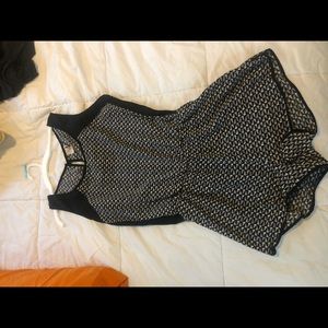 Paper crane black and white checkered romper